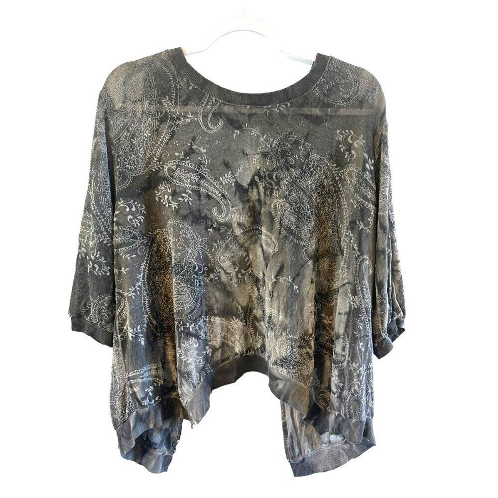 SCANDAL ITALY top tunic grey/ white open back flowy sexy size s made in Italy